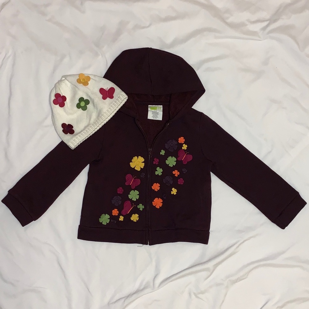 CRAZY 8s Fleece Hooded Zip Up w/ matching hat